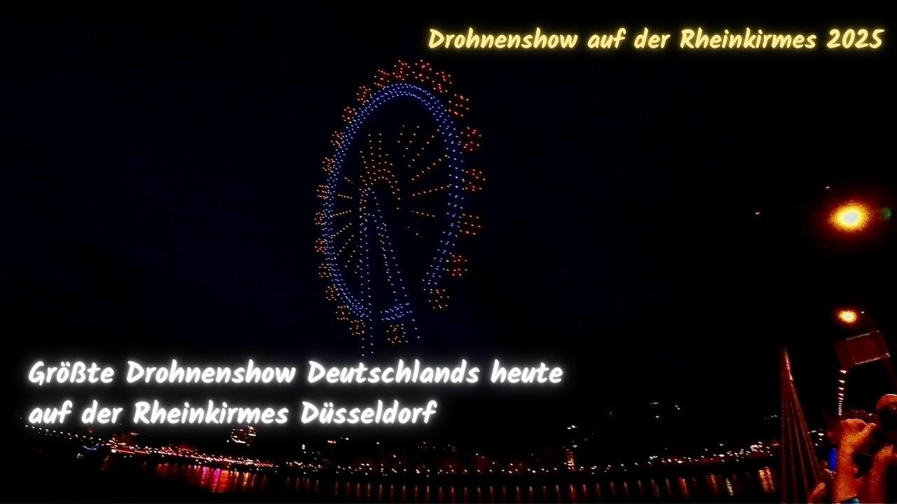 Drohnenshow auf der Rheinkirmes 2025 über Düsseldorf